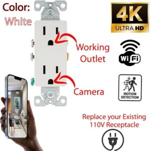 1080P HD WiFi IP Wall AC Outlet Hidden Security Spy Camera Micro Audio/Video Recorder --Support APP Real-time Viewing