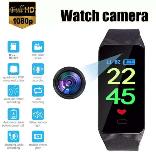 1080P HD Smart Bracelet Hidden Micro Spy Camera Portable Audio & Video Recorder 32GB