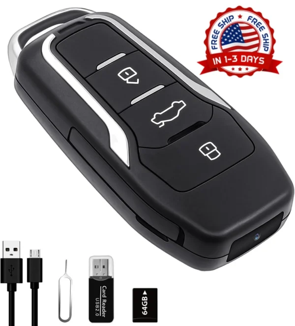 1 1080P HD Car Key Type Hidden Security Micro Secret Camera Portable Video Recorder 32GB