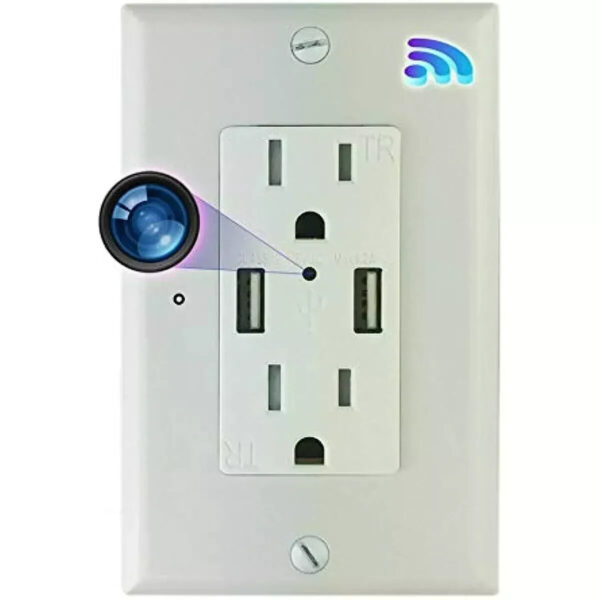 1 1080P HD Wireless IP Wall AC Outlet Hidden Security Spy Camera Micro Video Recorder--Socket Can Be Used