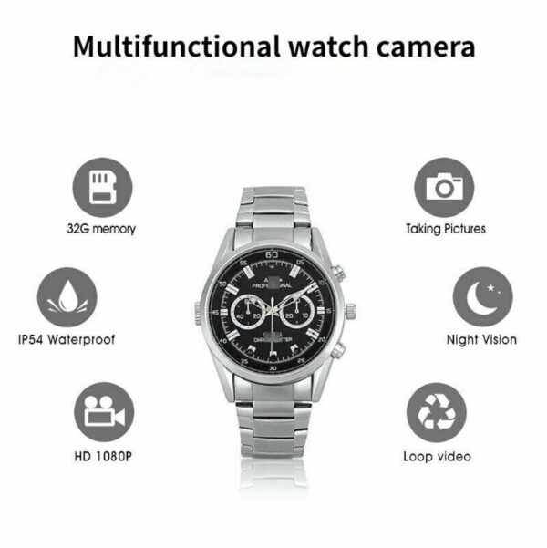 1080P HD Watch Hidden Security Spy Camera Portable Video Recorder 32GB