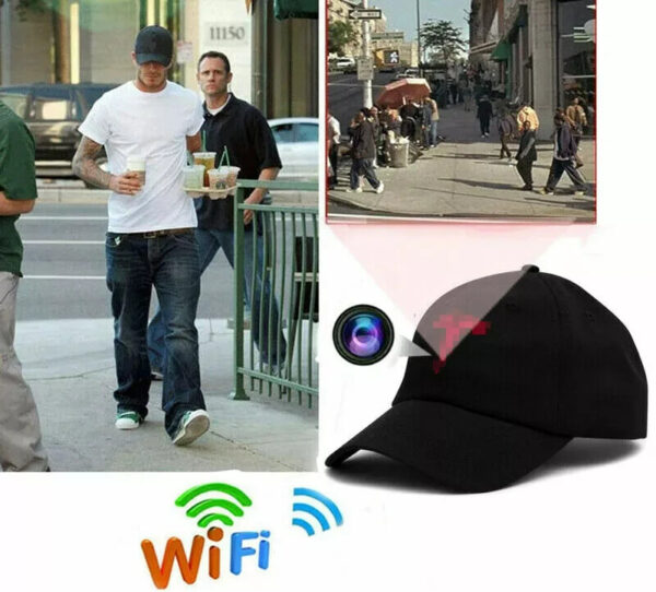1080P HD Wireless P2P Baseball Cap Hidden Security Camera Spy Video Recorder 32GB --Support APP Real-time Viewing