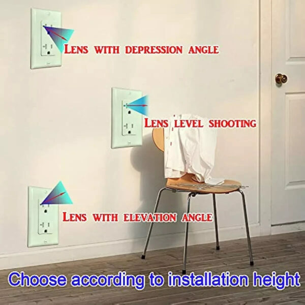 4 1080P HD WiFi IP Wall AC Outlet Hidden Security Spy Camera Micro Audio/Video Recorder Motion Activation