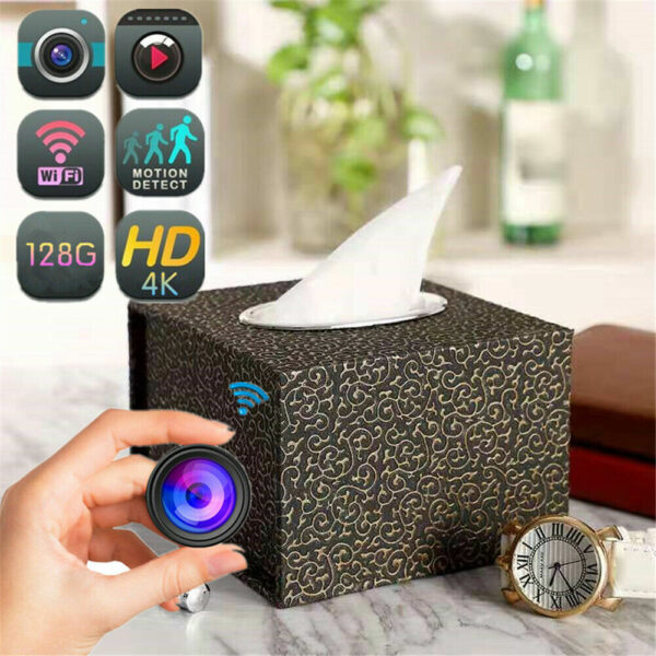 4 1080P HD Wireless IP Hidden Tissue Box Security Mini Camera Portable Video Recorder --Support APP Real-time Viewing