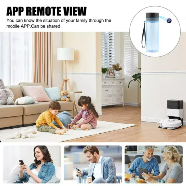 6 1080P HD WiFi P2P Hidden Security Spy Camera Sport Water Bottle Video Recorder--Support APP Real-time Viewing