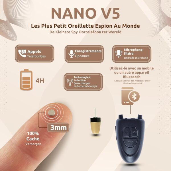 2 Mini Invisible Bluetooth Wireless Spy Earpiece Kit for Exam or Secret call