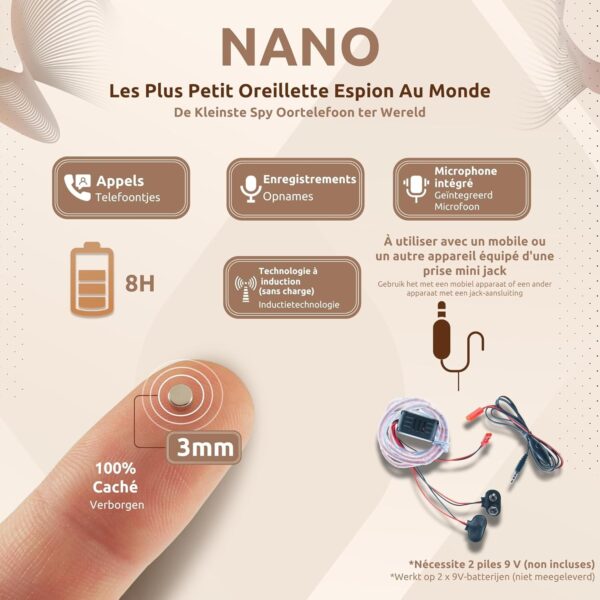 2 Mini Invisible Wireless Spy Earpiece for Exam In-ear Magnet Nano Hidden Earpiece Kit for Cellphone