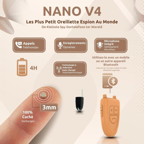 2 Mini Invisible Wireless Spy Earpiece Bluetooth Neckloop In-ear Nano Earpiece Kit For Exam Secret Call