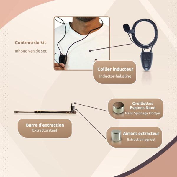 4 Mini Invisible Bluetooth Spy Earpiece for Exam Nano Hidden for Telephone with Microphone Cable